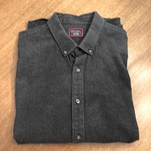 Untuckit Men’s XXL Charcoal Gray Solid Flannel Shirt No Pockets 100% Cotton